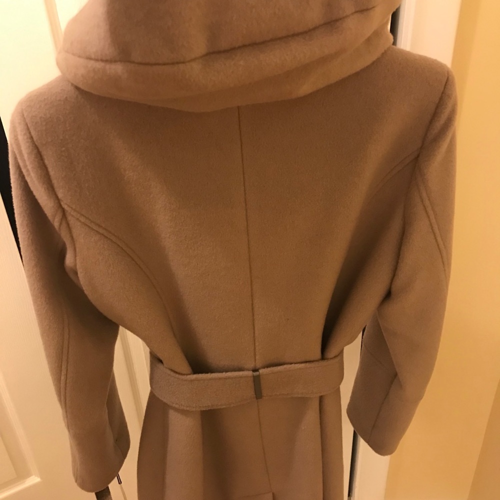 Calvin Klein Belted Faux-fur-trim Coat